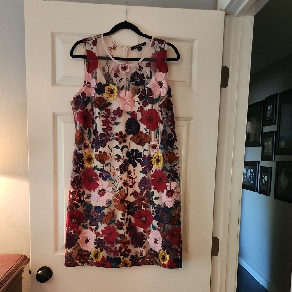 Boston Proper Floral Sleeveless Midi Dress Size 16